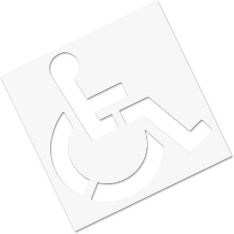 Pochoir de stationnement pour handicap | Modèle handicapé, résistant aux intempéries, haute visibilité, pour, béton, trottoir, ruelle, propriété commerciale