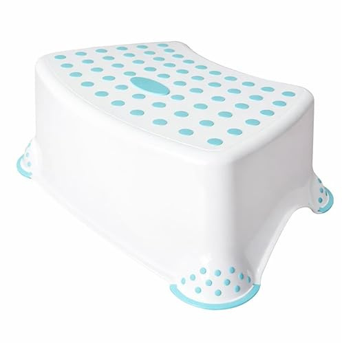 KiNDERWELT Sgabello Premium per bambini e neonati, bianco, per bambini a partire dai 18 mesi, lavabile, antiscivolo e senza BPA
