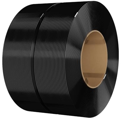 eSUN PLA Refill Filamento di ricarica 1,75 mm, filamento di stampa 3D senza spago Precisione, precisione dimensionale +/- 0,03 mm, 1 kg per bobina, 2 bobine per stampanti 3D,Nero-2KG