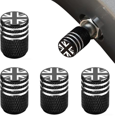 4 Pack Car Tyre Valve Caps Accessories Dust Caps for Car Tyres, Corrosion Resistant (Black Two-Tone) Universal for Cars, SUVs, Bicycles, Motorcycles, Trucks
