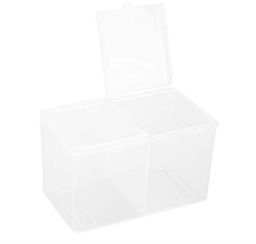 KUIDAMOS Porta Bastoncini di Cotone Contenitore in Plastica Trasparente per Smalto per Unghie Scatola Portaoggetti in Polvere Glitterata Design Divisorio Organizzatore di Trucco per Cosmetici e