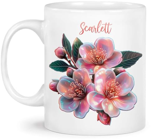 Porslinsmugg personliga tekoppar fantastisk blomma elegant botanisk julblomma miljövänliga kaffemuggar för kontor hem kollega 330 ml