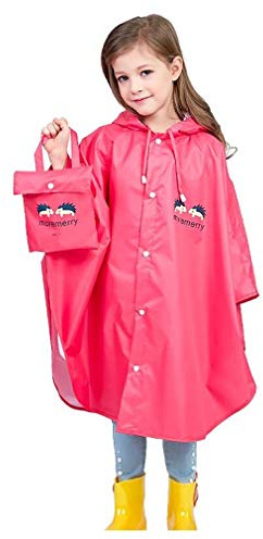 Wetry Poncho Pluie Enfant Cape de Pluie Manteau Imperméable Fille Garçon Veste Anti Pluie Léger Respirant et Réutilisable pour 75-170cm
