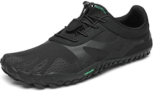 SAGUARO Barfußschuhe Herren Minimalistische Leicht Barfussschuhe Damen Atmungsaktive Traillaufschuhe Zehenschuhe Schwarz Gr.43