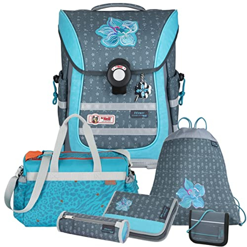 Primus-Versand Flower - McNeill Ergo Pure Flex Schulranzen-Set 6tlg. mit SPORTTASCHE - BRUSTBEUTEL GRATIS DAZU