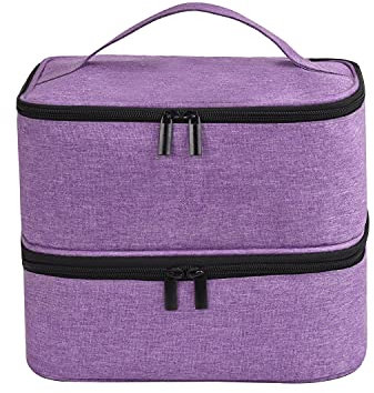 Nail Polish Carrying Case Bag-Holds 30 Bottles, Double-Layer Nail Polish Storage and Nail Dryer Case