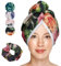 JOCERO - Bamboo Hair towel with button - hair towel wrap for long and wet hair - quick drying and super absorbent hair turban towel for women - anti frizz curly hair towel (Black)