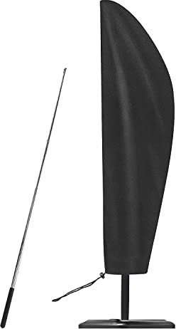 Housse de protection pour parasol déporté avec barre - 2 à 4 m - Grand parasol déporté - Avec tige 210D Oxford - Étanche - Résistant aux intempéries et aux UV - Anti-poussière (265 x 40/70/50 cm)