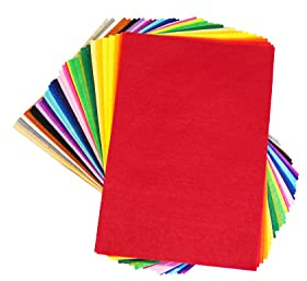 DIYR 40pcs A4 32 Assorted Coloured 30 x 20 cm Felt Fabric Sheets, Fabrics DIY Craftwork Sewing Patchwork, Crafts Assorted Colour Polyester Felt Sheet for Art and Craft