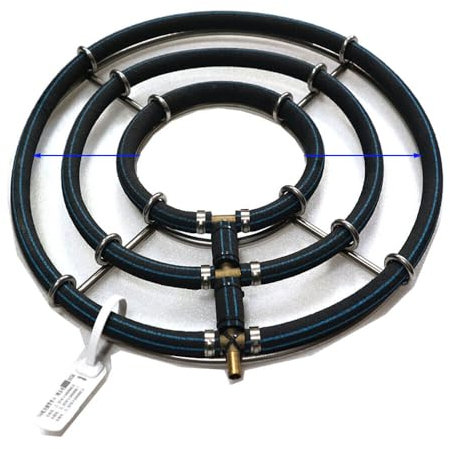 XRMXF Diffuseur d'air de bassin en acier inoxydable lesté Aérateur hydroponique KoiPond Tri Ring – Améliore la santé des poissons et des plantes (3 boucles/Ø 35 cm)