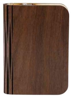 TONART LED Buchlampe Klein in Buchform, Dimmbare Stimmungslicht mit 6 Wechselbaren Farben, USB-Ladekabel, Tragbar, Ideal für Lesestunden, Gemütliche Abende und Dekoration, Aus Edlem Walnussholz