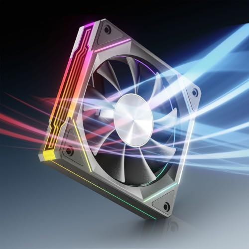 AsiaHorse ARGB PC Lüfter 120MM Gehäuse [Unendlichkeitsspiegel] [Stumm] 1800RPM RGB 5V3PIN ARGB und 12V4PIN PWM, 50.000 Stunden Lebensdauer AMICIPro Schwarz