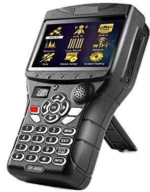 Medidor de Campo, VF 9930 DVB-S2/T2 MPEG4 DVB H.265 Buscador De TV por Satélite Receptores De TV HD Medidor De Receptor De Satélite Prueba De Señal LCD De 4,3 Pulgadas