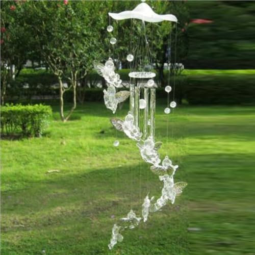 Campana de viento de ángel bellamente diseñada con tubos de aluminio para tu hogar