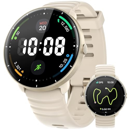 Parsonver Smart Watch for Swimming, 5ATM Waterproof Watch for Pool & Open Water, AI Swim Analysis, Built-in GPS & Compass, AMOLED Fitness Tracker 100+ Sport Mode, Heart Rate Sleep Monitor, French Grey