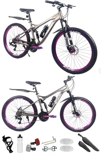 26”, 27.5 Inch Mountain Bike, Adult Bicycle, Teenager Bike, MTB, Girls & Women’s Bike, Sport’s Cycle, Dual Disc Brake, 21 Speed, 20 KG Lightweight, New (27.5 Inch)