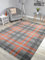 Modern Soft Rust Silver Tartan Highland Check Rugs (160cm x 220cm)