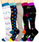 5 Paar Kompressionsstrümpfe Kniestrümpfe Stützstrümpfe Laufsocken für Damen & Herren, Sport, Laufen, Flug, Reisen, Schwangerschaft, Medizinische Kompressionssocken (M, Mischen01)
