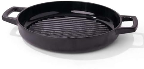 Alva Nori 11″ Enameled Cast Iron Grill Pan | PFAS-Free 3-Layer Enamel | Oven & Induction Safe | No Seasoning Needed | Raised Grill Ridges for Searing & Fat Drainage