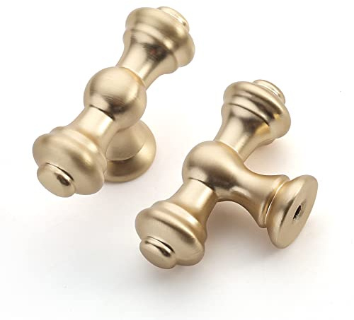 9BUILD 6 stycken möbelknoppar guld skåpknopp dörrknopp lådknopp för skåp byråknappar zinklegering EU0040