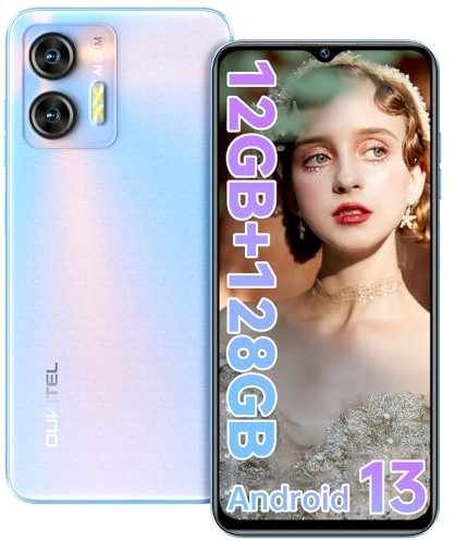 OUKITEL C36 Mobile Phones SIM Free Unlocked 12GB RAM 128GB ROM Upgrade Version Android 13 Smartphone, Octa-Core, 5150mAh battery, 6.56 inch HD+ Display, 4G Dual SIM, Face ID&Fingerprint, GPS