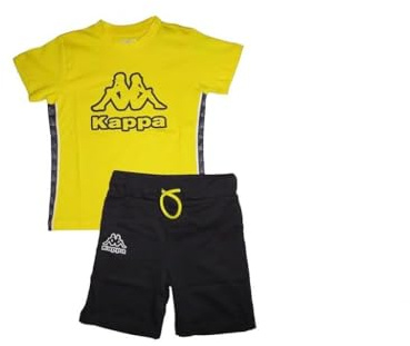 Marbel Kappa Completo Bambino Ragazzo in 100% Cotone. Set T-Shirt e Pantaloncino da Bimbo Unisex (art.67 Giallo, 6 anni)
