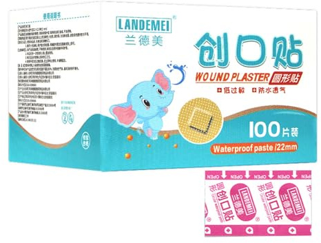 Lot de 100 patchs ronds adhésifs pour filles, garçons, enfants, Woundplast pour enfants, 100 pièces