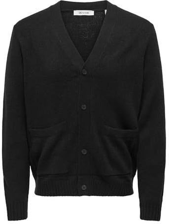 Only & Sons Onsmajor RLX Cardigan Knit, Nero, M