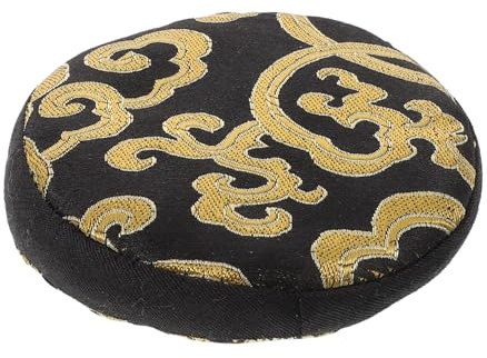 IWOWHERO Handbestickte Runde Buddha Klangschalenmatte aus Nepal mit Rutschfestem Design Elegantes Klangschalenkissen für Yoga Studios und Klangschalen Meditation