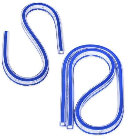 CVDYWDJIE 2 Stück Weiches Lineal, Kurvenlineal, Architekturzeichnungslineal, Zeichenwerkzeuge, Schneiderlineal, Doppelseitige Skala