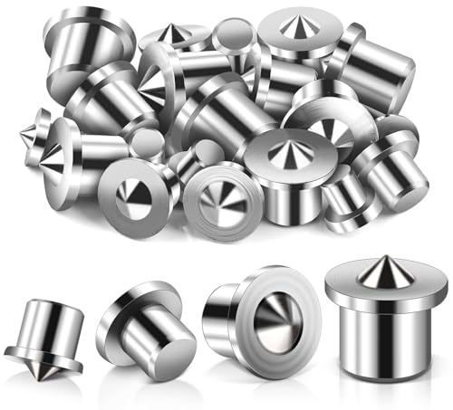 JatilEr 20 Stück Dübelhilfe Holzdübel Dübel Zentrierspitze, 6/8/10/12 mm Kohlenstoffstahl Dübelspitzen Dübelloch Markierer Dübelhilfe Holzdübel Set für Holzarbeiten Bohrwerkzeuge