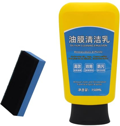 HAISENG Removedor de película de aceite de alta eficiencia, loción de limpieza, crema de eliminación eficiente con esponja para el cuidado del vehículo