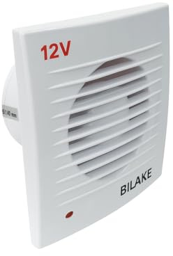 Bilake Extractor de baño 100 mm – Alimentación 12V AC/DC – Ideal para barcos, caravanas y sistemas solares
