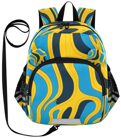DDDIYEU Ligne GéOméTrique Abstraite Moderne Sac à Dos Bébé Rigolo avec Oreilles,Mini Sac à Épaule Adorable,Sac à Dos pour Enfants