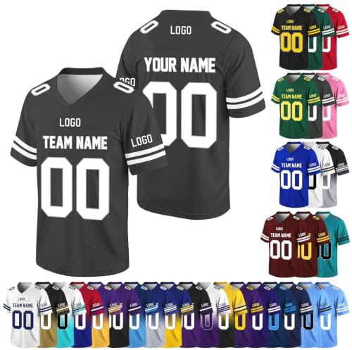 Custom American Football Jersey for Men Women Youth Kids Personalised Name Number & Logo Team Uniform Breathable Quick-Dry Soccer Jersey