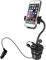 Macally MCUPPOWER 20 cm extralange einstellbare Auto-Halterung für Becherhalter mit 2 USB-Ladegeräten und 2 Zigarettenanzünderbuchsen zum Laden von Mobilgeräten