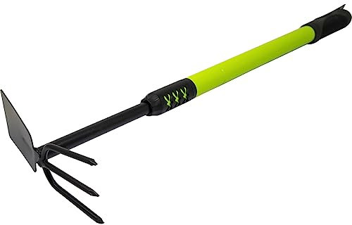 2 In 1 Telescopic Hand Fork Trowel - Shock Resistant Gardening Hand Tool | Garden Fork & Pointed Spade Hoe for Planting Flowers | Durable, Reinforced Grip Handle, Transplanting, Hanging