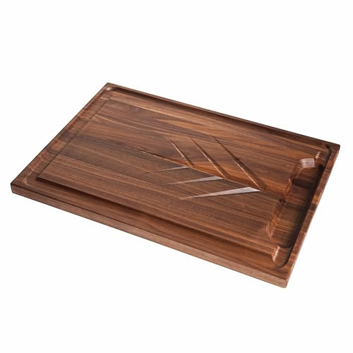 JK Adams Walnut Carving Board with Juice Grooves - 20x14 - Butcher Block Cutting Board - Great for Holiday Dinners, Brown