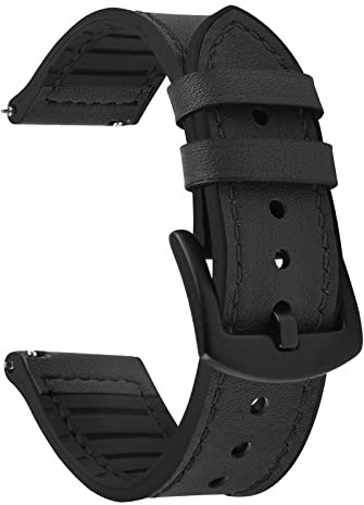 Fullmosa 20mm Correa Reloj Cuero y Silicona,Pulsera Reloj Híbridas de para Garmin Vivoactive 5/3 40mm/3/3 Music,Garmin Venu/2 Plus;Samsung Galaxy Watch FE 40mm/7/6/5/4/3