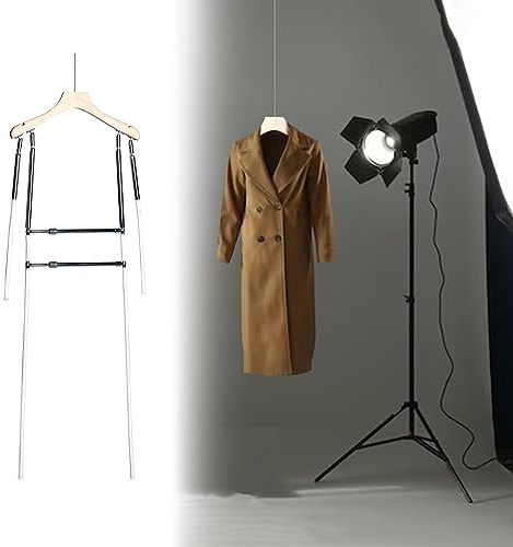 JHLP Soporte ajustable de maniquí de cuerpo completo con marco de metal, perfecto para fotografía/colección, perchas de exhibición con ranuras para los hombros, forma simple de vestido para una