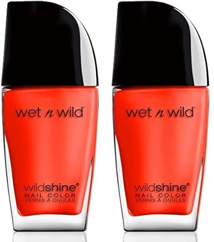 Wet 'n' Wild, Wild Shine Nail Color, Nagellack ohne Formaldehyd, Toluol und Phthalate, langanhaltende und schnell trocknende Formel, Heatwave (Packung mit 2)