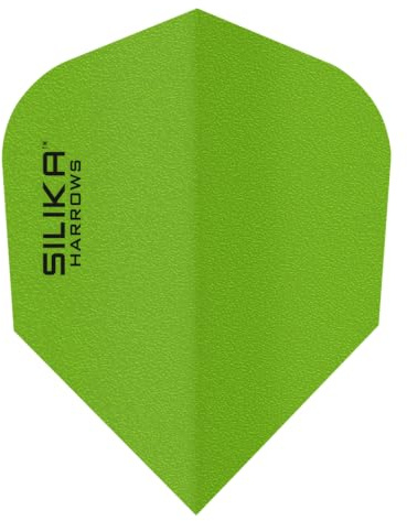 Harrows Dart Silika Solid Plain Dart Flight speciallaminerat dartflight set, tillbehör för stålarts och softdart (grön)