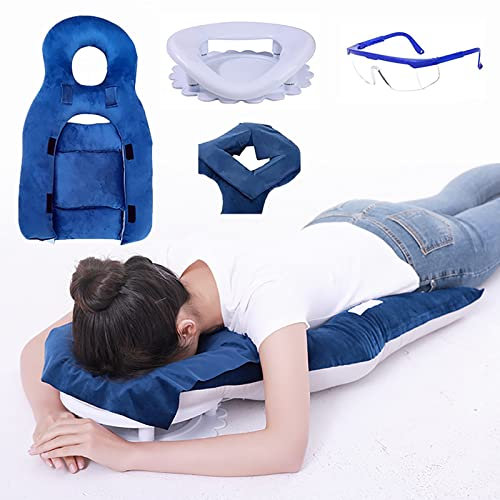 Almohada de recuperación de cirugía ocular de vitrectomía, soporte ajustable y 3 almohadillas de pecho, soporte reversible boca abajo para pacientes con agujero macular y desprendimiento de retina