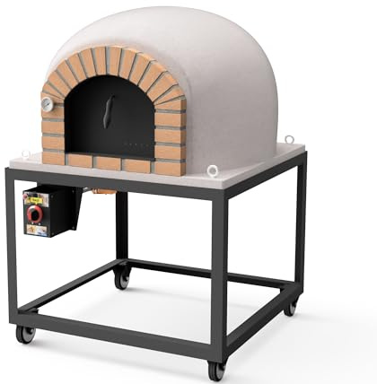 MOVELAR - Horno de Leña Exterior de Obra STROMBOLI (Blanco - 120 x 120 x 165 cm) - Horno de obra para leña, uso exterior, aislamiento con corcho y 3 mantas cerámicas, alta capacidad - REF: M00120