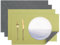 Banchif Platzsets Leinenimitat Tischsets Abwaschbar Tischsets Doppelseitigen Platzsets Stoff Platzdecken maschinenwaschbar 30 x 45 cm (Grün-Grau, Rechteckig Satz von 4)