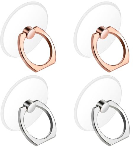 Lot de 4 anneaux de support transparents pour téléphone