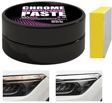 Compuesto de cromado: iluminar y restaurar el cromo | Pasta de eliminación de óxido | 50 g de pasta de limpiador cromado | Agente de reparación automotriz | Removedor de óxido para rueda