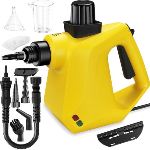 Pressurized Handheld Steam Cleaner, Multi-Purpose Steamer for Home Use, Steamer for Cleaning Floor, Portable Steam Cleaner for Grout, Windows, Bathrooms, Kitchens with 9 PCS Accessories
