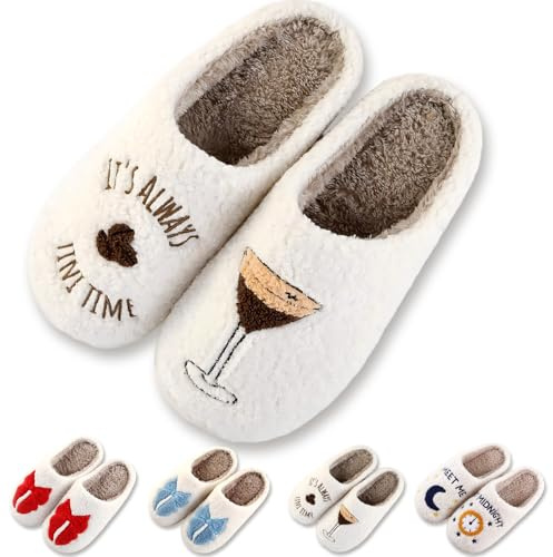 MUMIK Chaussons Femme Homme, Pantoufles Femme Hiver Confortable Chausson Chaud Fourré Pantoufles AntidéRapantes pour L'IntéRieur et L'ExtéRieur