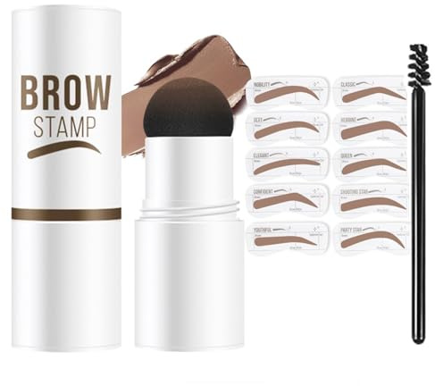Eyebrow Stencils, Eyebrow Stamp, Eye Brow Stencil Kits Eyebrow Kit for Women With 10PCS Eyebrow Shaping Kit Long-Lasting-1PC (Soft brown)